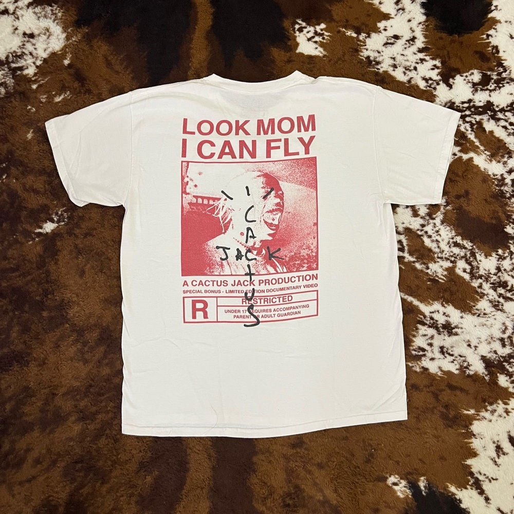 Travis Scott Look Mom I Can Fly Tee - White L